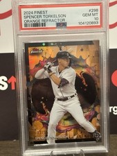 2024 Topps Finest Spencer Torkelson /15 PSA 10 Orange Oil Spill #298 Rare Pop 1