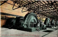 Vintage Niagara Falls Ontario Power Co. Interior Power House Postcard