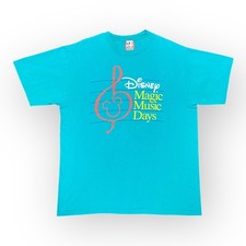 Vintage 90s Disney Magic Music Days T-Shirt Teal XL Made in USA