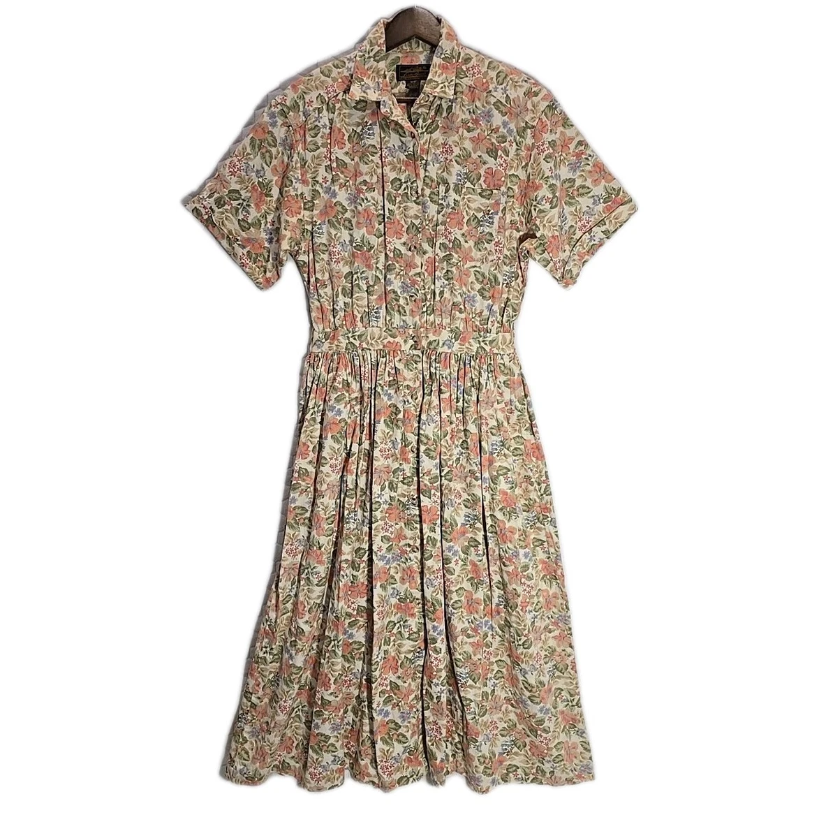 eddie bauer shirt dress Vintage AKA Eddie Bauer 100% Silk 8 Navy Blue Long Sleeved Button up Shirt Dress