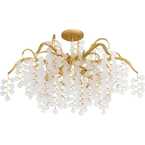 Quoizel MAP1728 Maple 6 Light 29"W Semi-Flush Ceiling Fixture - Gold - Picture 3 of 9