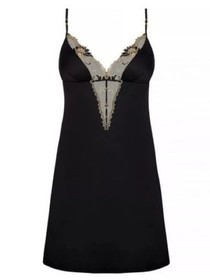 Lise Charmel &Eacute;blouissante Ic&ocirc;ne Silk Babydoll Black Lace Plunge Slip Dress