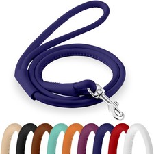 CollarDirect Rolled Leather Dog Leash 6ft - Soft Training Lead for Small/Large D