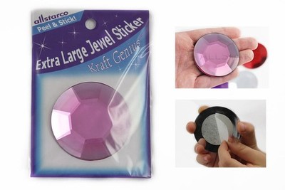 Allstarco 60mm Pink H112 Large Self Adhesive Round Acrylic Cosplay Gem Flat B...