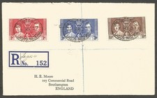 Nigeria 1937 GVI Coronation FDC First Day Cover Registered to London