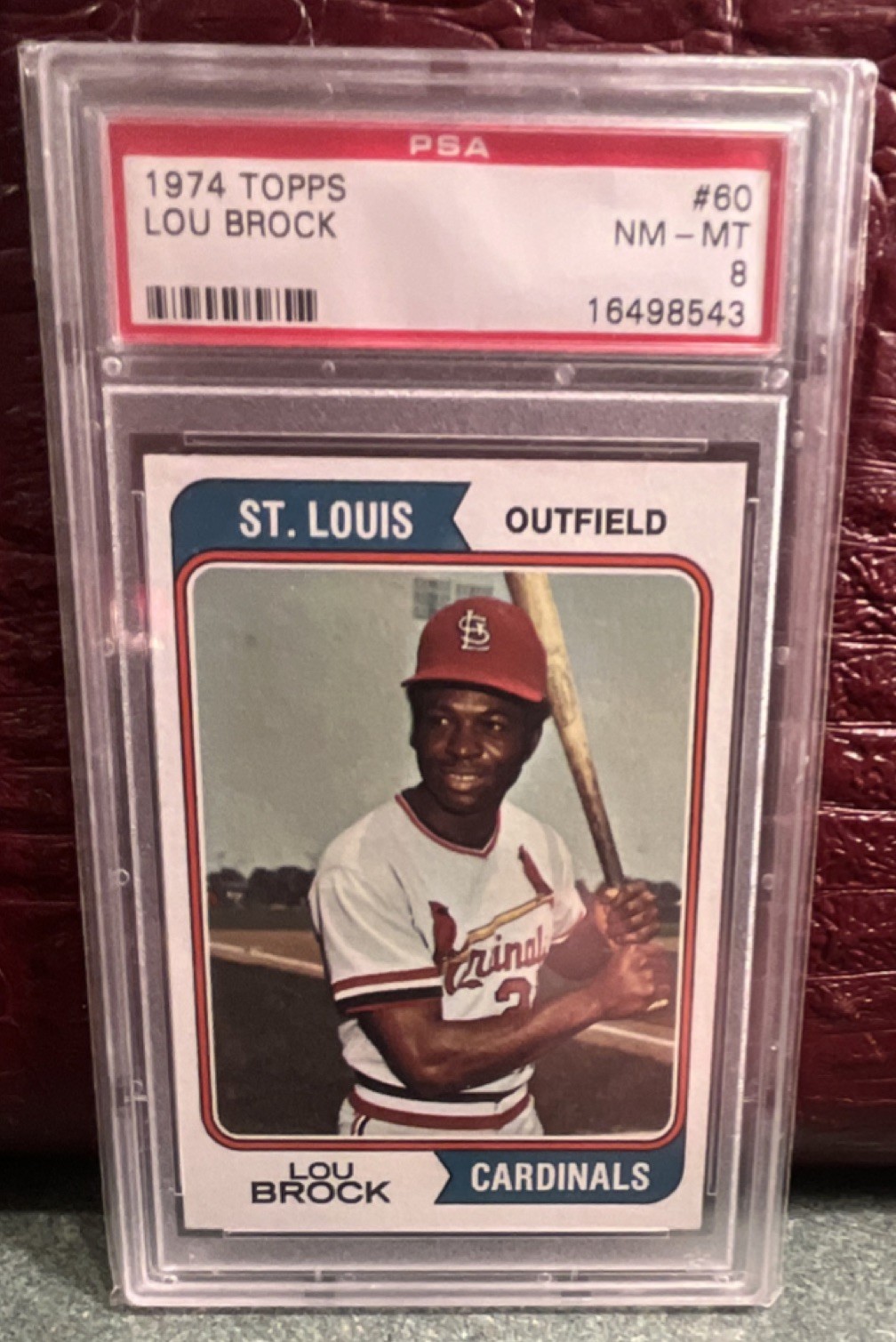 Topps 1974 #60 Lou Brock St. Louis Cardinals Baseball PSA 8 Base Set