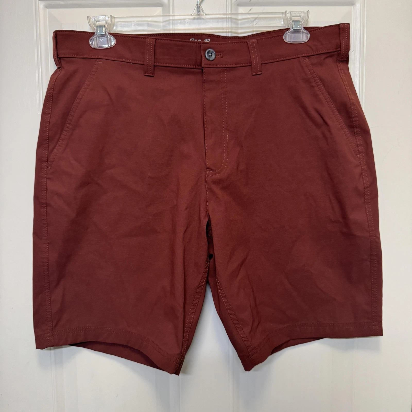Eddie Bauer Mens Travex Shorts 38 Brown Nylon Stretch Performance Gorpcore