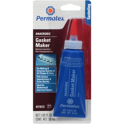 Permatex 51813 Anaerobic Gasket Maker, 50 ml Tube , Red, Pack of 1, Blue 