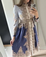 💙 Zimmermann Luminous Scarf Print Midi Dress Size 1 💙