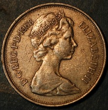 Elizabeth II Ten New Pence Coin 1968