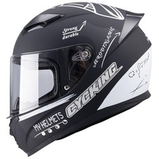 Casco de motocicleta Full Face aprobado por el DOT para hombres y mujeres negro/blanco