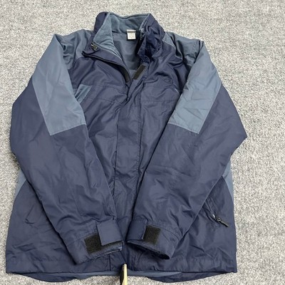 Champion Jacket Mens Size M Navy Blue Puffer Full Zip Fleece Lined Outerwear