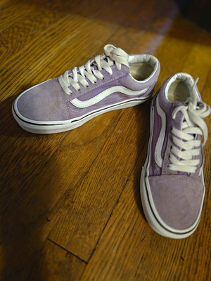 VANS Old Skool Purple/White Suede Low Top Lace Up Sneakers Unisex Kids 4.5