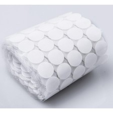 1000pcs Sticky Adhesive Dots Hook and Loop Tape White 3/4 Inch Diameter Fastener