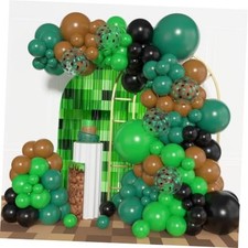 153pcs Green and Brown Balloon Garland Arch Kit Different Sizes Green Black