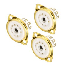 9pin PCB Tube Socket Ceramics, Vacuum Tube Protect Socket White 3pcs  GZC9-F-1-G