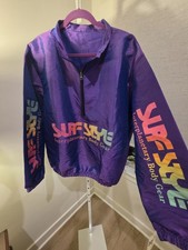 90s Baywatch VTG Retro Surf Style Iridescent Purple Windbreaker NWT Deadstock XL