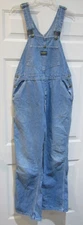 OshKosh B'Gosh Denim Bib Overalls men's size 32 x 33 light blue Sanforized
