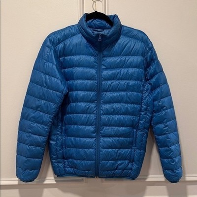 Lativ Blue Packable Down Jacket Lightweight Puffer 90/10 Down Fill Size M/L