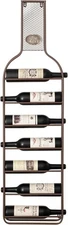 Vintiquewise Decorative Wall-Mounted 7-bottle Metal Wine Rack w/ Mesh Cork Catch