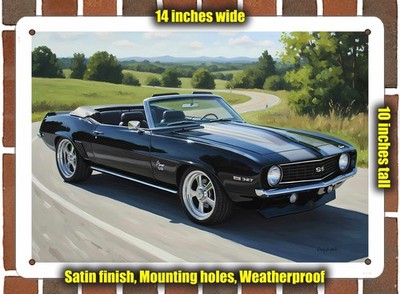 Metal Sign - 1969 Chevrolet Camaro 35 Oil Painting - 14x10