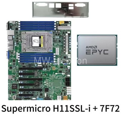 EPYC Supermicro H11SSL-i + 7F72 24cores 48threads 3.2 GHz motherboard+ CPU