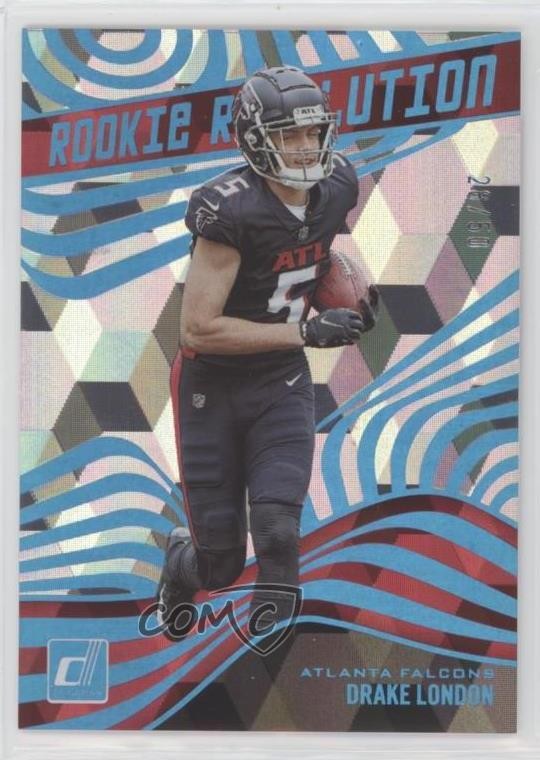2022 Panini Donruss Rookie Revolution Cubic 28/50 Drake London #REV-7 11qd