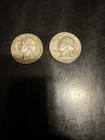 1964 P D Washington Quarter BU 90% Silver 2 Coin Set