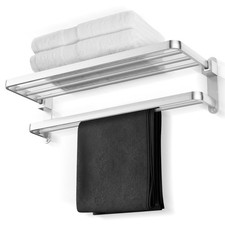 Bathroom Lavatory Towel Rack with Two Towel Bars,Brushed Satin Nickel 24-Inch To