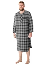 KingSize Men's Big & Tall Plaid Flannel Nightshirt