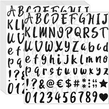 810 Pieces 10 Sheets Self-Adhesive Glitter letter stickers, 1 Inch Black