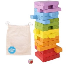 Pidoko Kids Wooden Stacking Building Blocks 49 Pcs - Medium, Multicolor