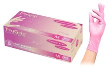 TruGrip Pink Extra Small Latex Exam Gloves Powder Free 100 Size XS