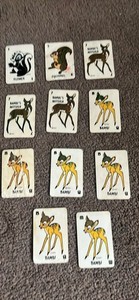 Lot Of 11 Vintage Bambi Card Game Cards 