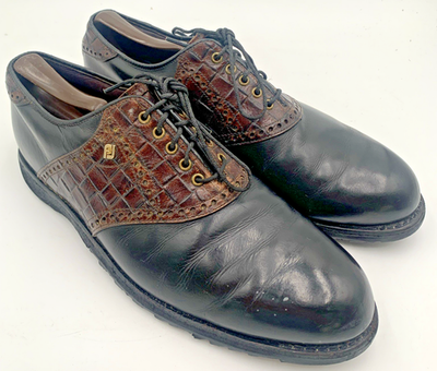 Footjoy Classics Dry Saddle Leather/Crocodile 55516 Black/Brown 9D