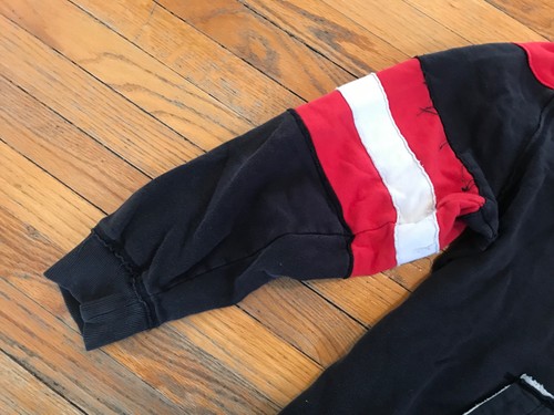Pull à capuche vintage CCM NHL Chicago Blackhawks noir logo cousu homme XL - Photo 5/14