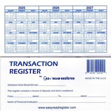 12 Checkbook Transaction Registers 2025-2026-2027 Calendars Check Book Bank ...