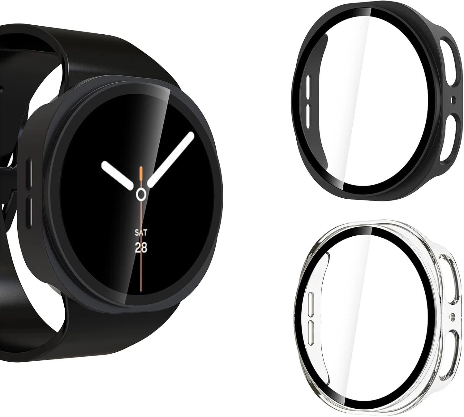 For Samsung Galaxy Watch 8 40 44mm 4 5 Pro 40 /45mm Glass Case Screen Protector - Picture 3 of 11