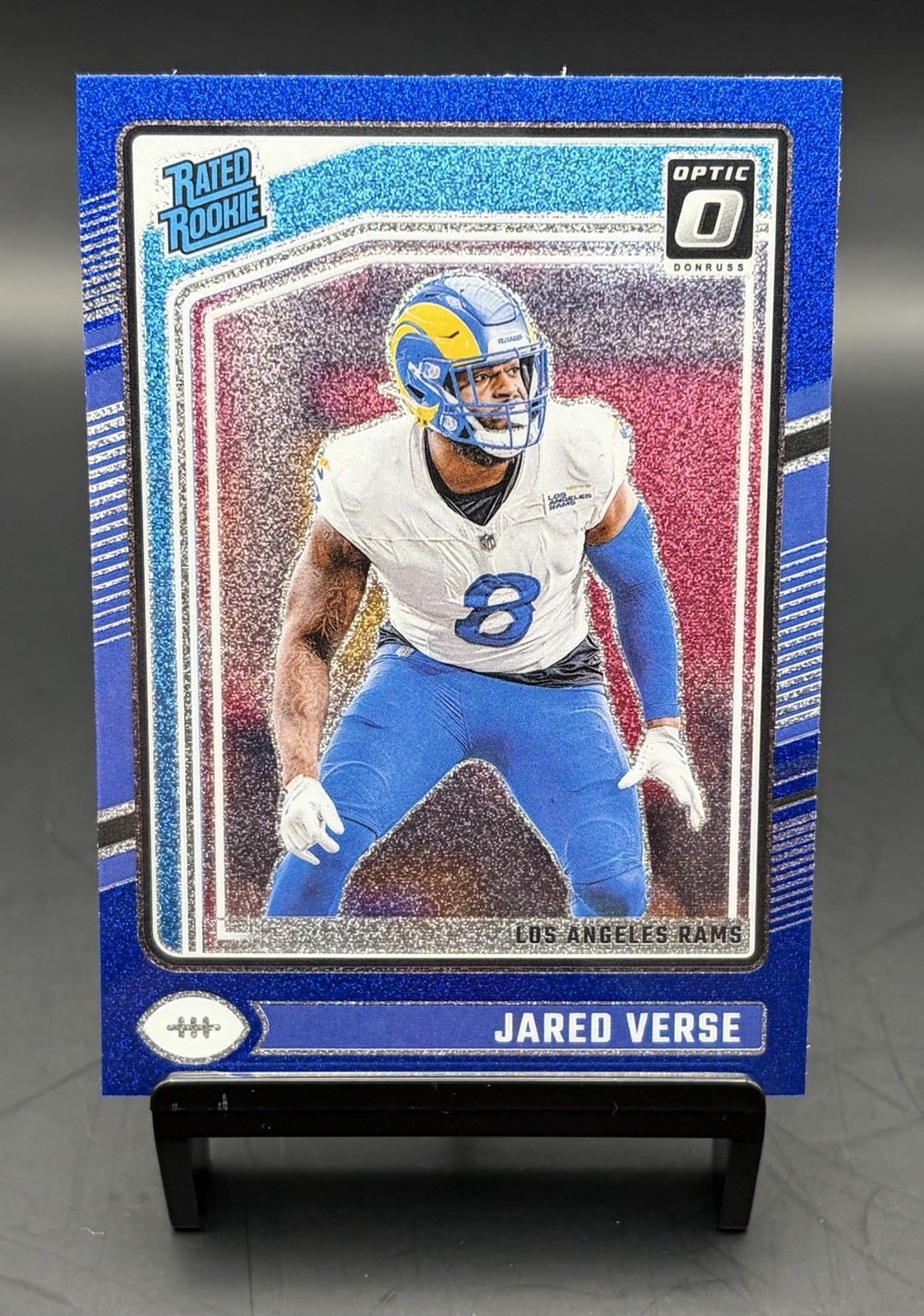 Jared Verse 2024 Optic Football Blue Glitter SSP Rated Rookie Card Number 242