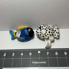 Vintage 1998 Pound Puppies Ocean White And Blue Fish Plush