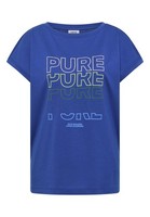 Cecil T-Shirt XXL Boat Neck Frontprint Deep River Blue Baumwolle Damen