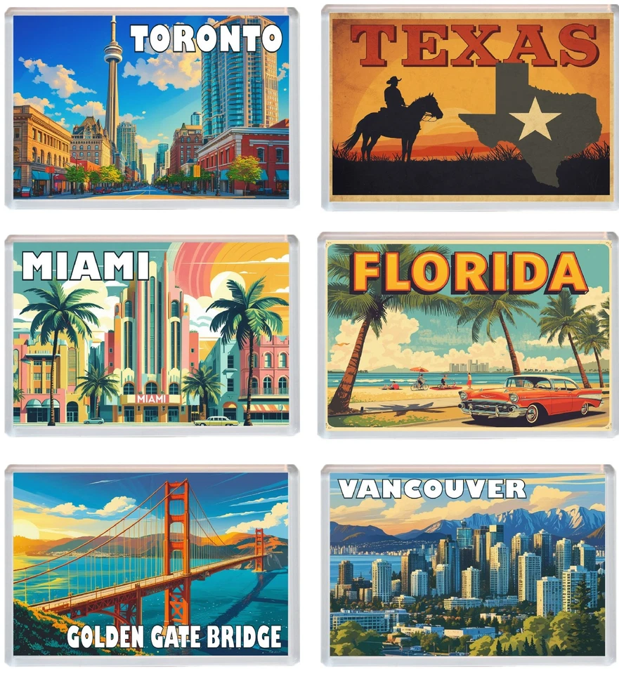Various USA, Canada & Mexico Fun Jumbo Fridge Magnet - Holiday Souvenir Gift - Image 1 of 1