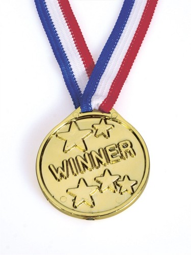 48x Plastic Gold Medals Kids Sports Day Winner Prize Party Bag Filler Award Toys - Picture 8 of 9