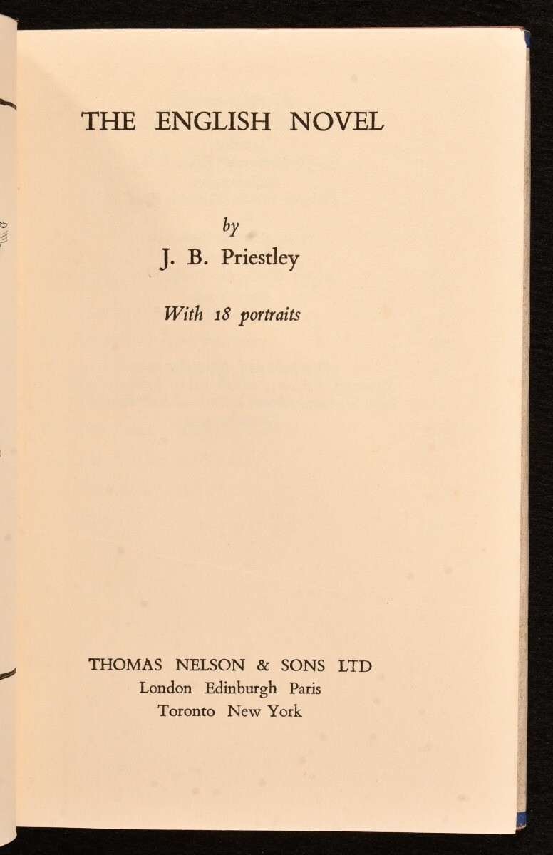 1935 The English Novel by J. B. Priestley Revised Edition