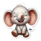 Funny Elephant Vinyl Sticker, Wildlife Water Resistant, Water Bottle, Notebook