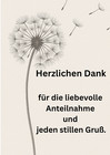 10 Trauer Dankeskarten - Danksagungskarten mit Umschlag Motiv Pusteblume Spruch