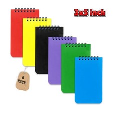 6 Pack 3x5 inch Pocket Notebook Small Spiral Notepads Mini Memo Pad Lined Pages