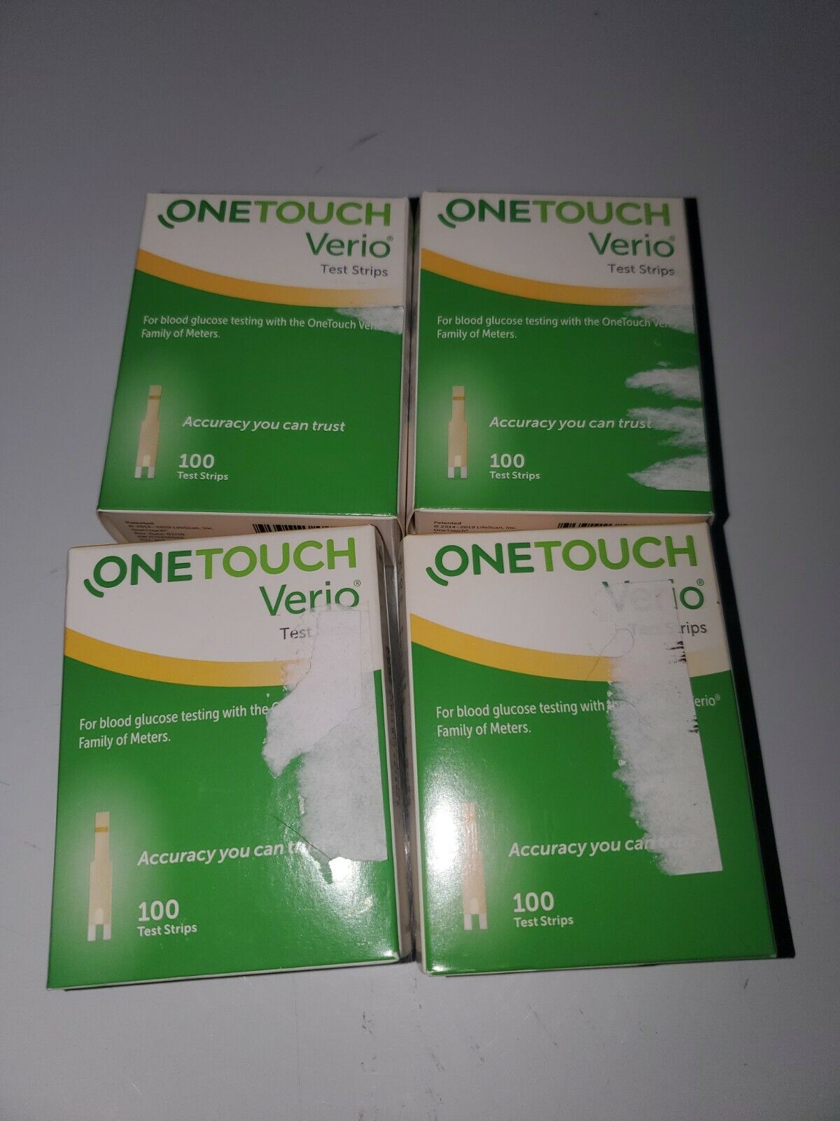 One Touch Verio Diabetic Test Strips (100 Count Boxes Total 400