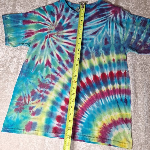 NEW Gildan 100% Cotton Youth XL Tie Dye T-Shirt Handmade Blue Purple Green Pink - Picture 3 of 6