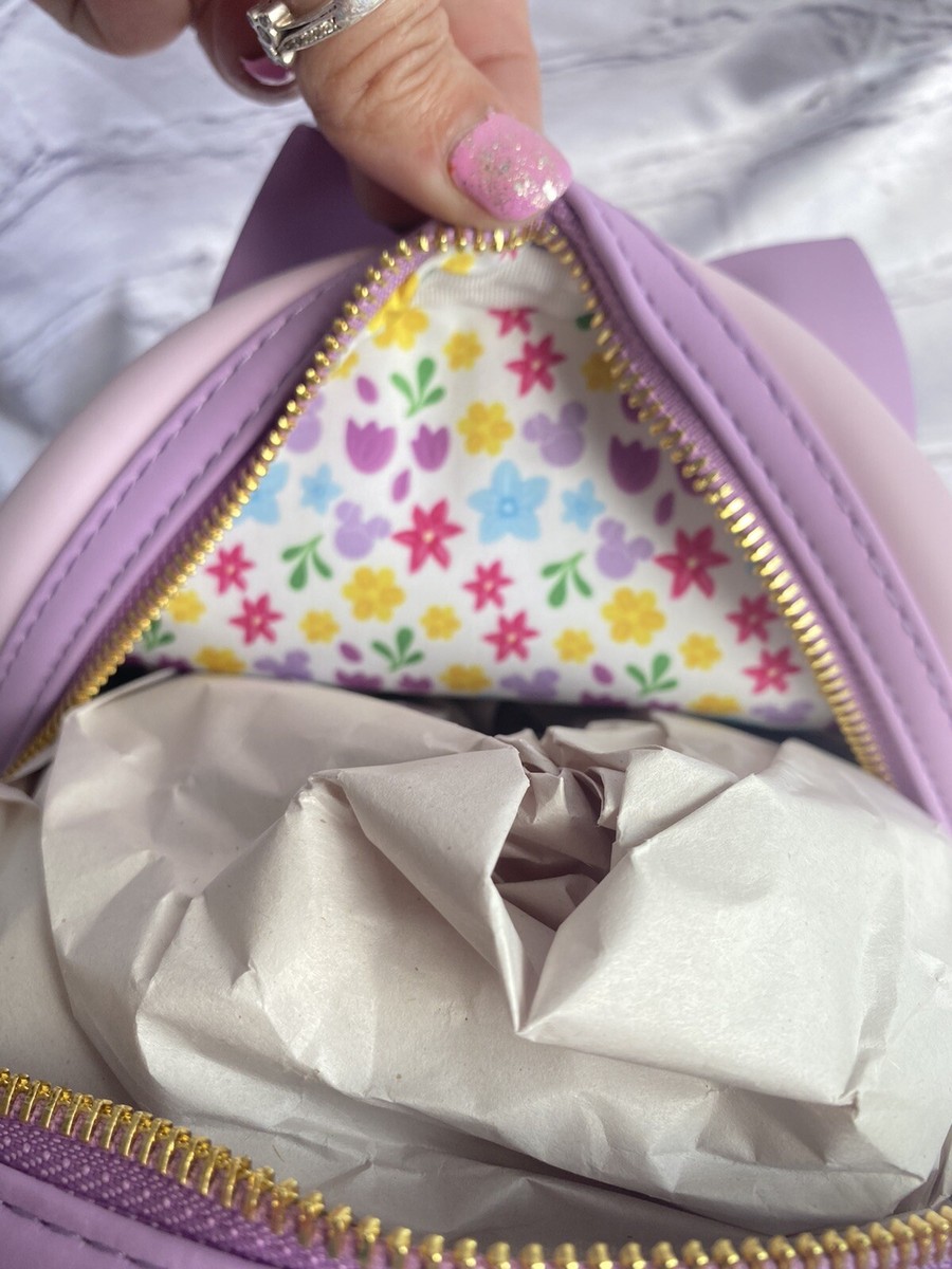 Minnie Mouse Backpack Minnie Holding Flowers Lavender Disney  display picture 3